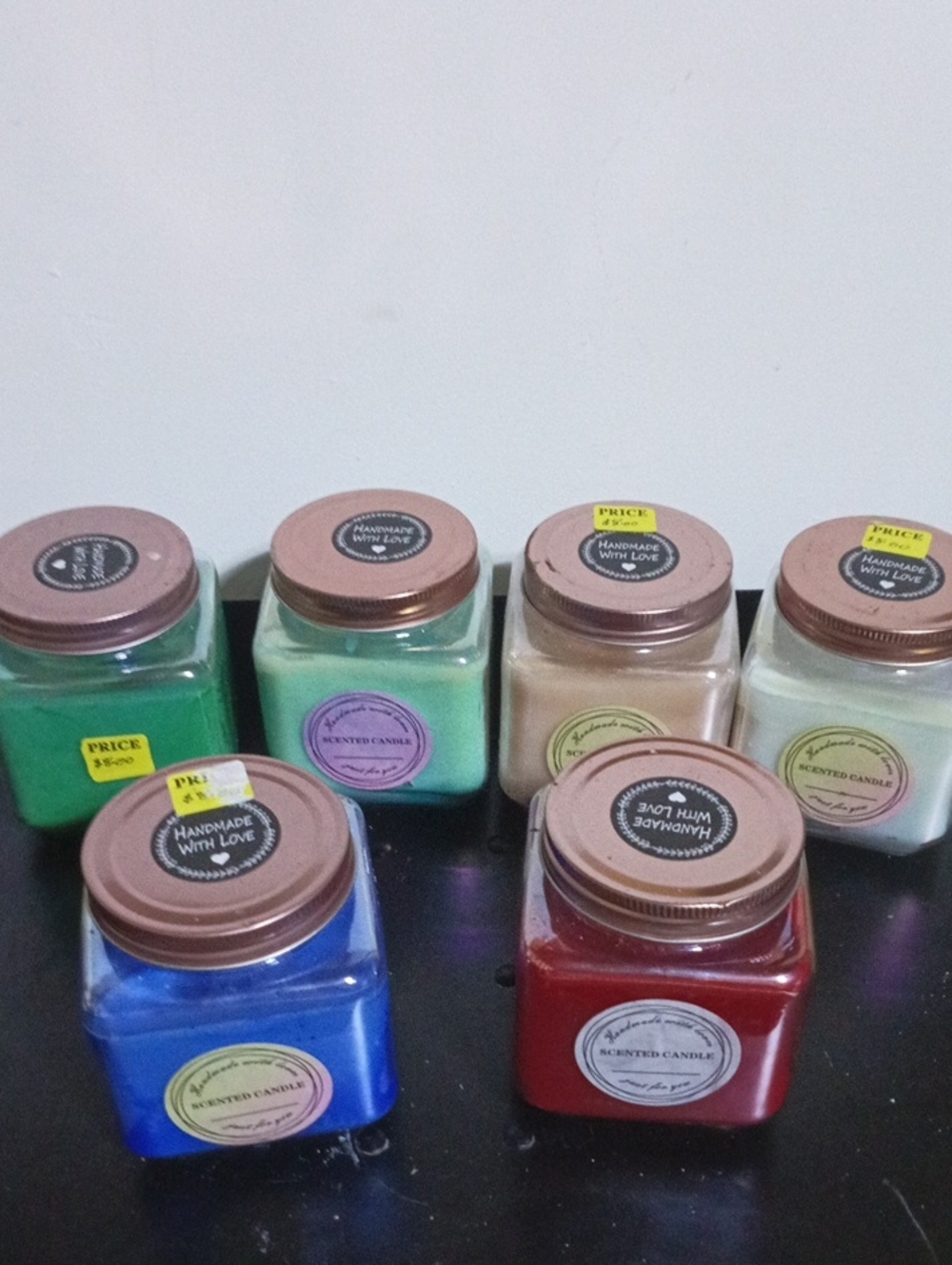 Handmade Scented Jar Candle - Assorted Colors by